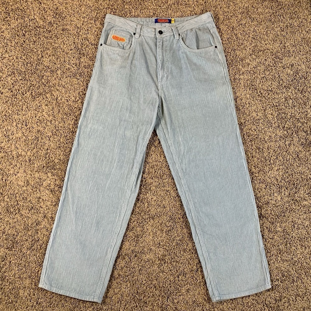 Empyre Relax Corduroy Pants Mens Size 33x28 Light Blue Retro Skate